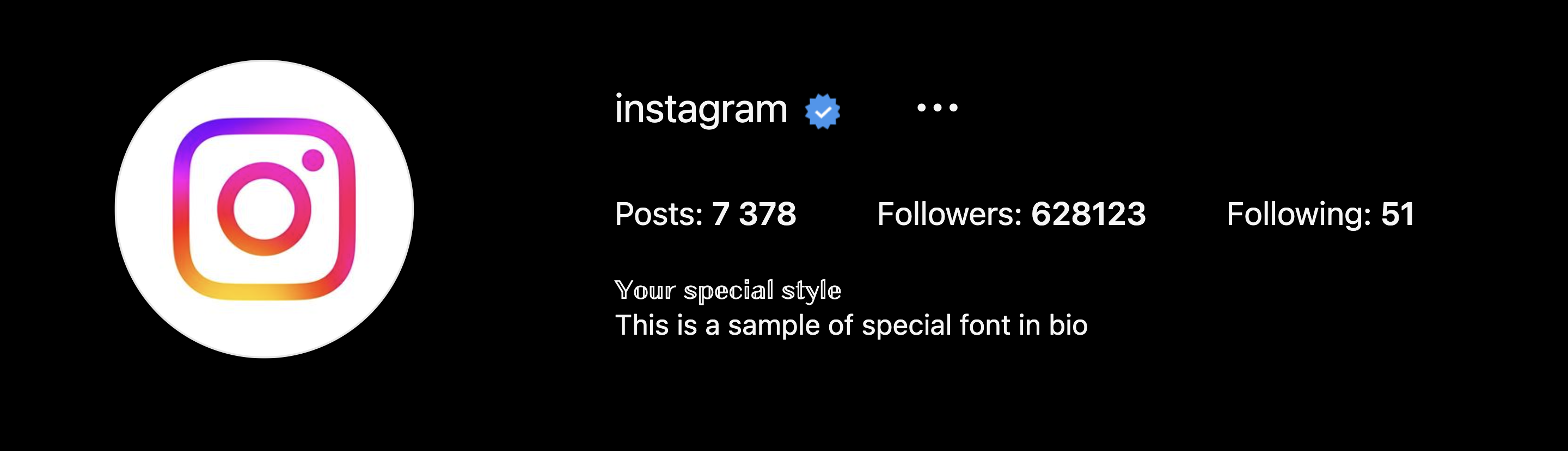 Outline text in instagram bio